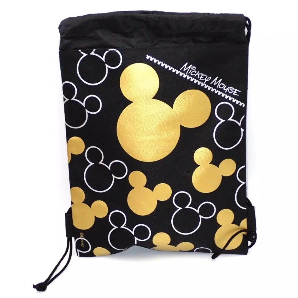 Mickey Mouse Drawstring Backpack String Reusable Bag Disney NWT